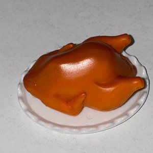 Barbie Turkey On White Oval Scalloped Serving Platter Playset Accessory Kids Toy